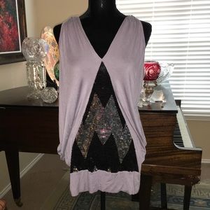 Fredricks of Hollywood Grey Sequin Top